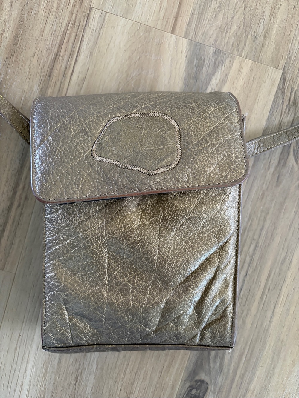 Vintage Carlos Falchi Buffalo Leather Crossbody Bag